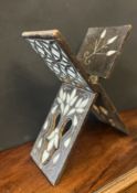 C19th Book Stand Inlaid Pewter And Mop