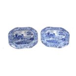Pair of Blue And White Plates