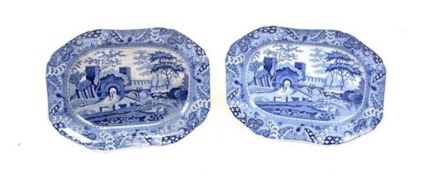 Pair of Blue And White Plates