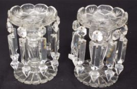 C19th Small Pair of Glass Lustres