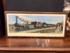 Railwayana Interest Original Lithograph Railway Poster By C Hamilton Ellis in Original Frame