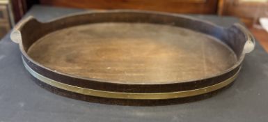 Mid Size Wooden Brass Bound Tray