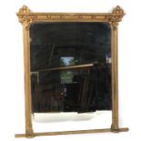 C19th Giltwood Carved Overmantel Mirror