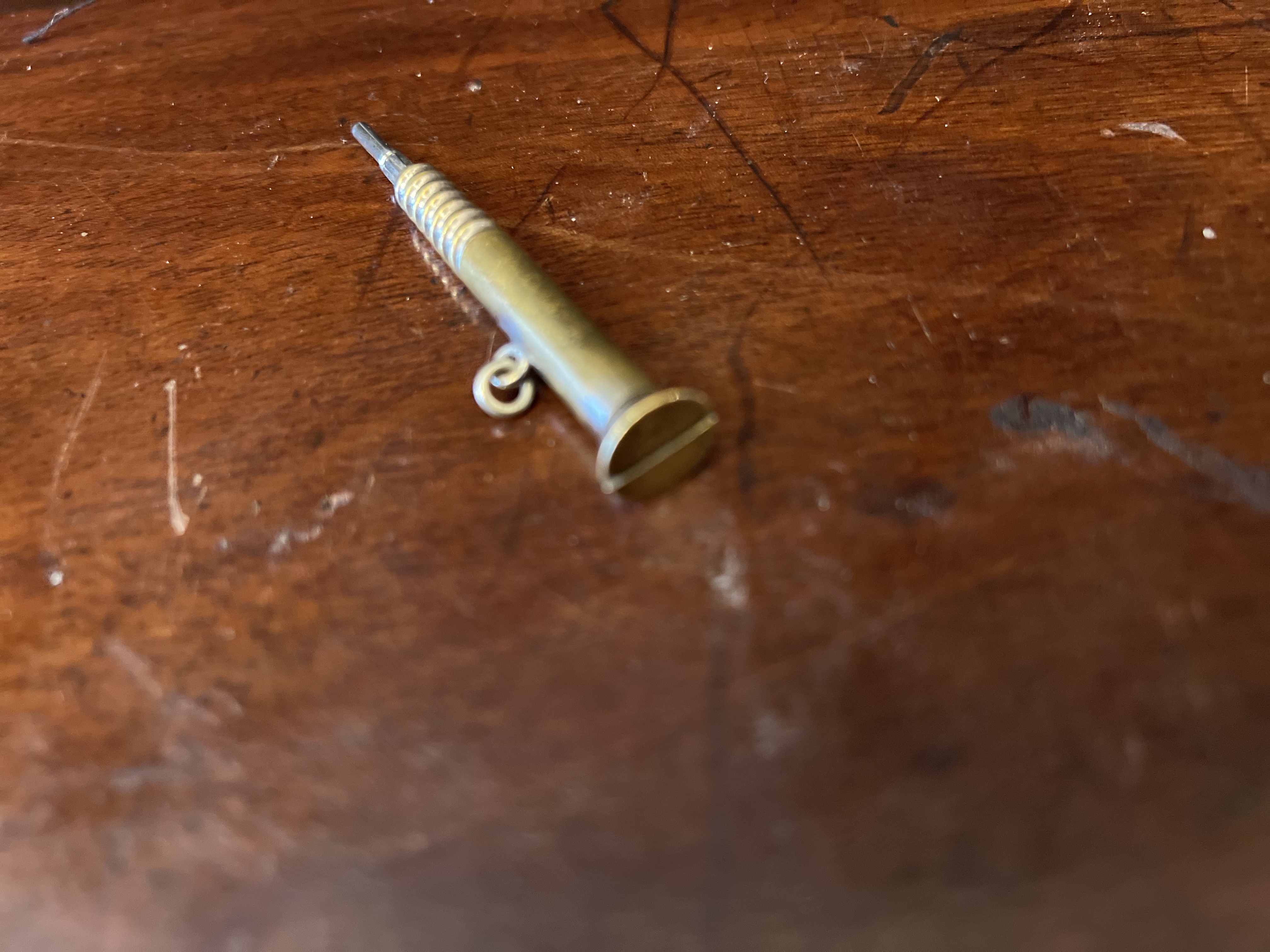 Edwardian Miniature Novelty Retractable Pencil Shaped As a Wood Screw - Image 2 of 4