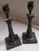 Pair of Early C19th Swedish Pewter Candlesticks