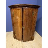 Georgian Oak Barrel Fronted Corner Cupboard
