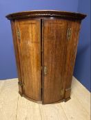 Georgian Oak Barrel Fronted Corner Cupboard