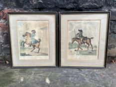 Pair of C18th Aquatint Engravings the Tumbler And How To Make the Most of a Horse After H Bunbury