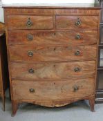 Large Attic Georgian Bow Front Chest of Six Drawers