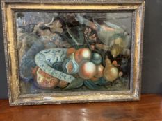 C18th Reverse Glass Painting in Frame
