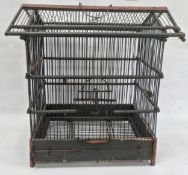 Painted Wood And Metal Birdcage