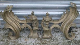 Pair of French Chenets with Urn Decoration