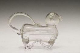 Novelty Clear Glass Decanter in the Form of a Pig