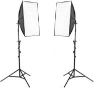 Pair of Photography Studio Continuous Lighting Softbox Light Kit with stand
