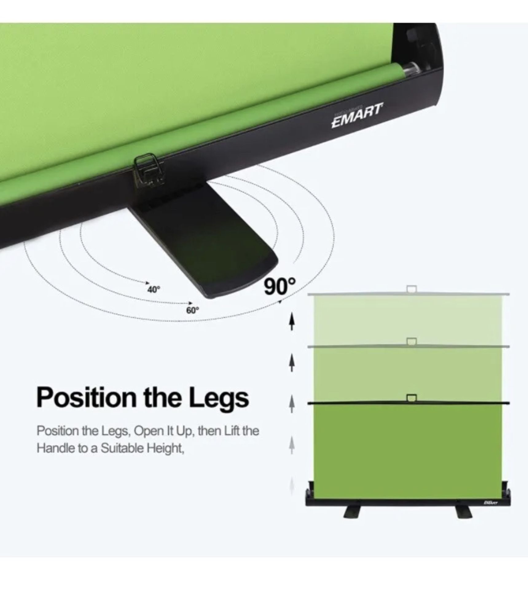 EMART 150x180cm Green Screen, Collapsible Chroma Key Panel - Image 6 of 11