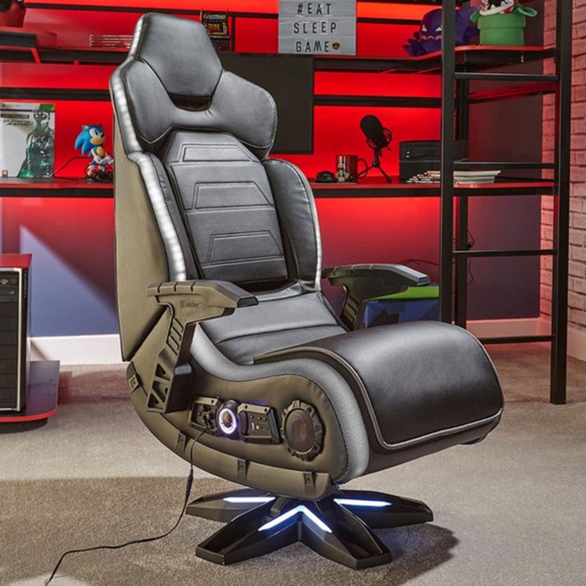 (12/P) RRP £399. X Rocker Evo Elite RGB 4.1 Pedestal Gaming Chair. - Image 3 of 5