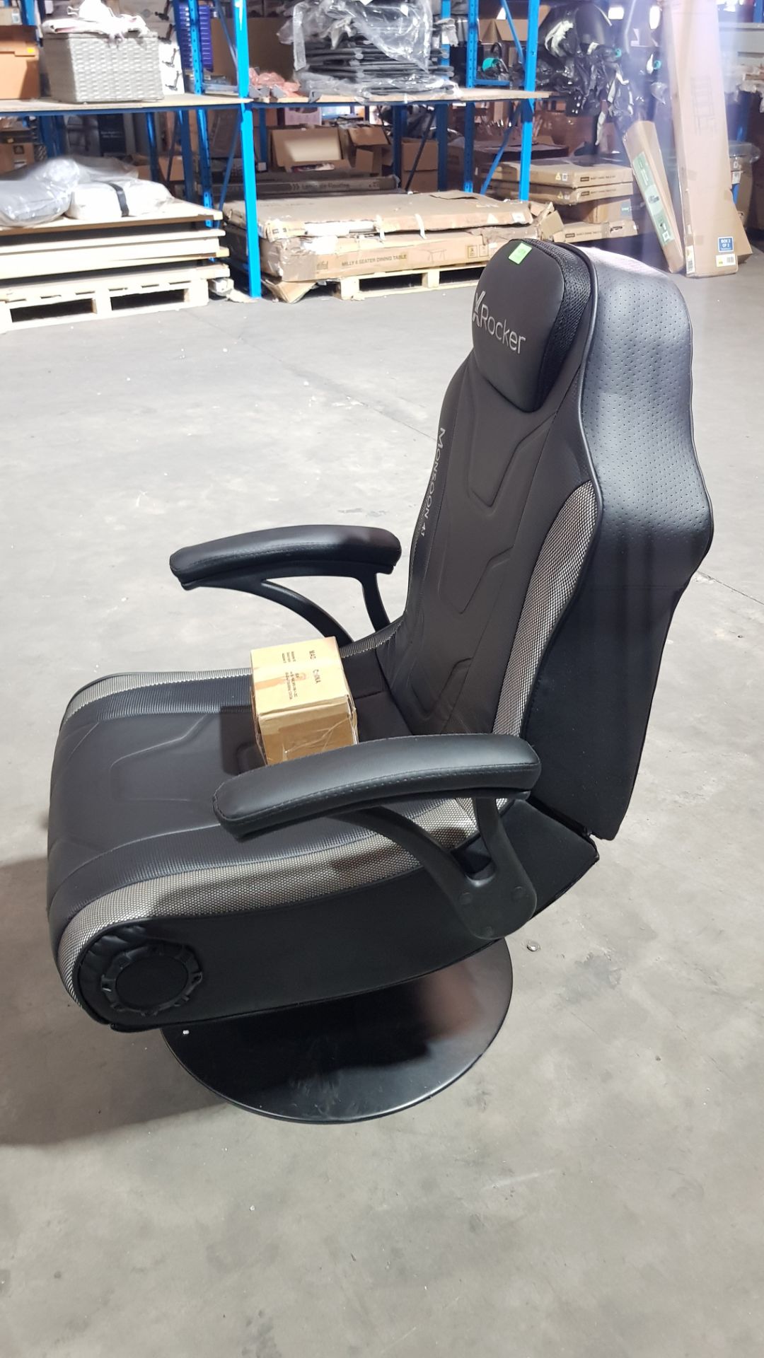 (19/R3) RRP £300. X Rocker Monsoon RGB 4.1 Pedestal Gaming Chair. (Chair Assembled, With 2x Acces... - Image 8 of 14