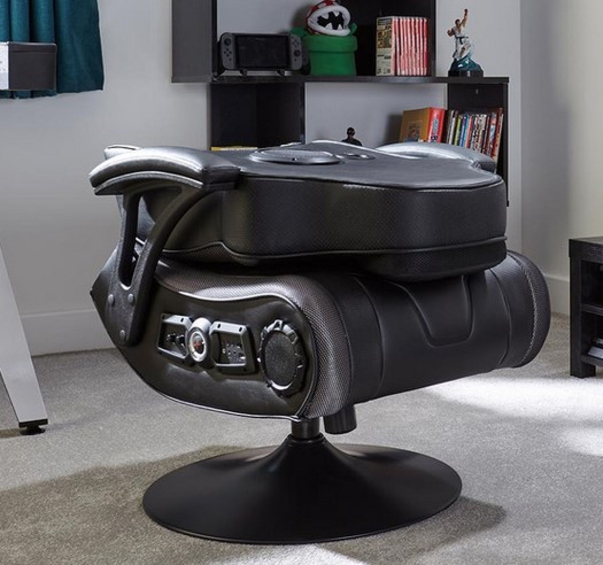 (6/P) RRP £300. X Rocker Monsoon RGB 4.1 Pedestal Gaming Chair. - Image 4 of 6