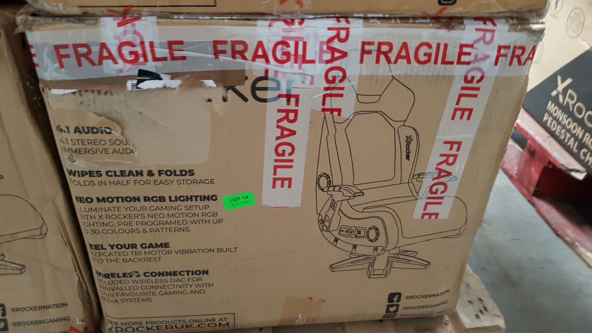 (14/P) RRP £399. X Rocker Evo Elite RGB 4.1 Pedestal Gaming Chair. - Image 5 of 5