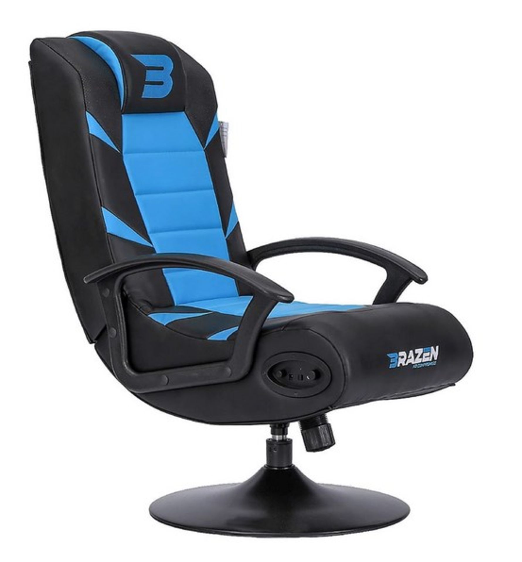 (29/R3) RRP £160. Brazen Pride 2.1 Wireless Gaming Chair (Blue/Black). Unit Assembled. (Lot Comes...