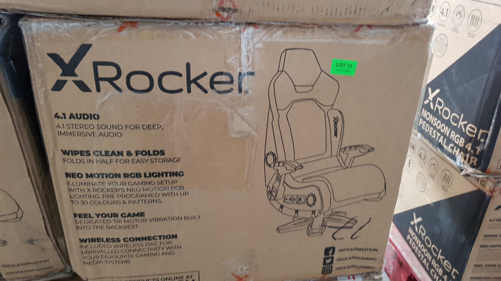 (13/P) RRP £399. X Rocker Evo Elite RGB 4.1 Pedestal Gaming Chair. - Image 5 of 5