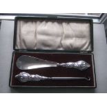 Edwardian Silver Shoehorn And Buttonhook Set, Cased