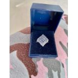 Tanzanite and Diamond Sterling Silver ring 1.61