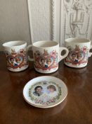 Three Charles And Diana Marriage Cups Plus Commemorative Ashtray.