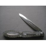 Victorian Carved Mother Of Pearl Silver Fruit Knife