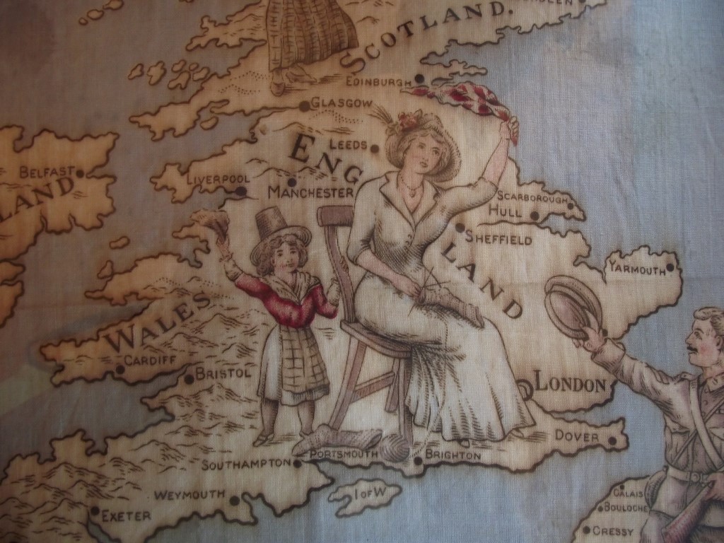 WWI """"It's a Long Way to Tipperary"""" Propaganda Handkerchief Map Circa 1915 - Bild 9 aus 12