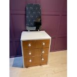 Mid-century teak dressing table with mirror, c1950s. New Porcelain handles.