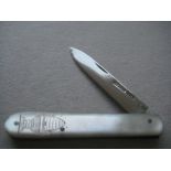 Rare William IV Beehive Engraved Silver-Plated Fruit Knife