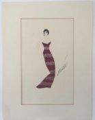 Erté, ART DECO 'Elegant lady' circa 1930's SilkScreen Print by Romain de Tirtoff 1892-1990