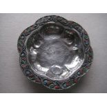 Sterling Silver And Enamel Decorated Sweet Dish