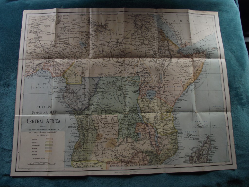 Philip's Popular Map of Central Africa - Anglo-German Agreement June 1890