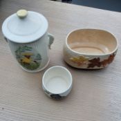 Vintage Slyvac decorative ceramic tea caddy sugar bowl and planter