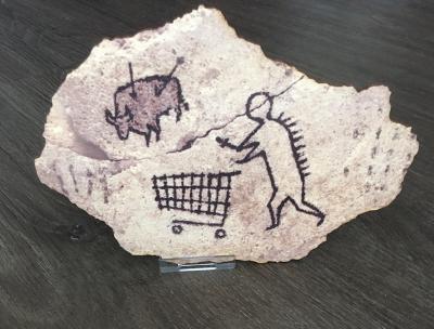 Banksy 'Shopping Trolleys’ 2018, Grafitti Art -‘Peckham Rock - , Ist Edition Wooden Postcard