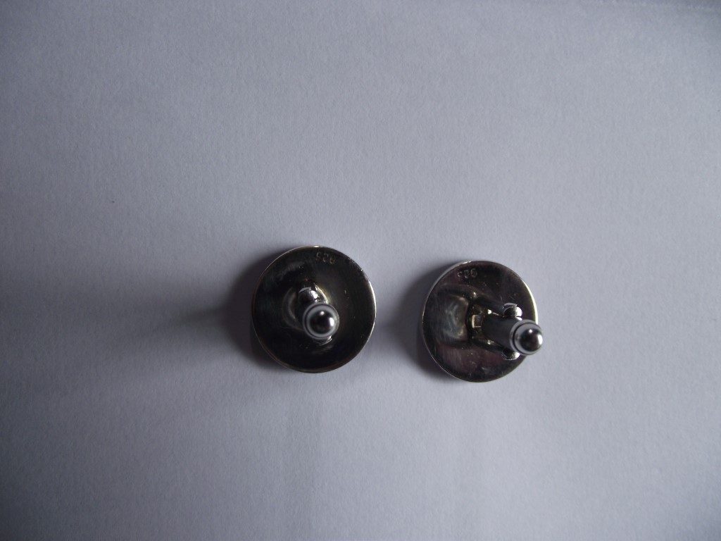 925 Sterling Silver & Enamel Globe Cufflinks with Swivel Back by """"Fine Enamels"""" - Image 6 of 10