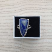 925 sterling silver lapis lazuli gemstone ring