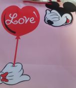 (120/1A) Lot RRP £100. Approx. 100x Disney Mickey Mouse Love Large Gift Bag Pink RRP E1 Each. (All..