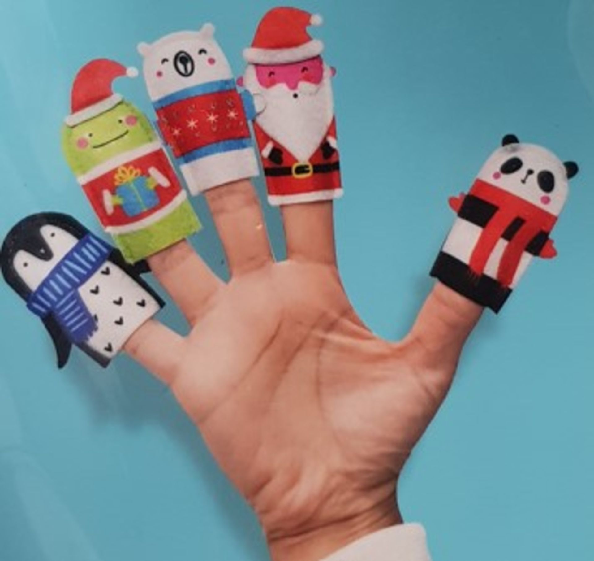 (132/1A) Lot RRP £112. Approx. 56x 5 Christmas Finger Puppets Pack RRP £2 Each. (All Units Are New..