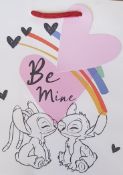 (127/1B) Lot RRP £97. Approx. 108x Disney Be Mine Small Gift Bag White RRP £0.90 Each. (All Units...