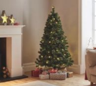 (30/1C) 3x Items – Lot RRP £105. 1x 6ft Pine Cone & Berry Tree RRP £35. 1x 6ft Snowy Tree RRP £35...