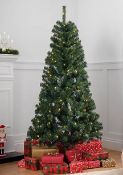 (31/1C) 6x Items – Lot RRP £116. 2x 6ft Green Tree Pre Lit RRP £25 Each. 1x 6ft White Tree Pre Li...