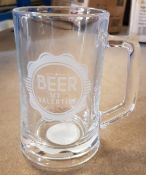 (124/2C) Lot RRP £84. Approx. 42x Beer My Valentine Slogan Glass Beer Tanker RRP £2 Each. (All Uni..