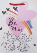 (126/1C) Lot RRP £90. Approx. 100x Disney Be Mine Small Gift Bag White RRP £0.90 Each. (All Units...