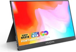 ARZOPA A1 GAMUT 15.6” FHD LED 100% SRGB IPS Monitor Screen with HDMI Portable Gaming Monitor