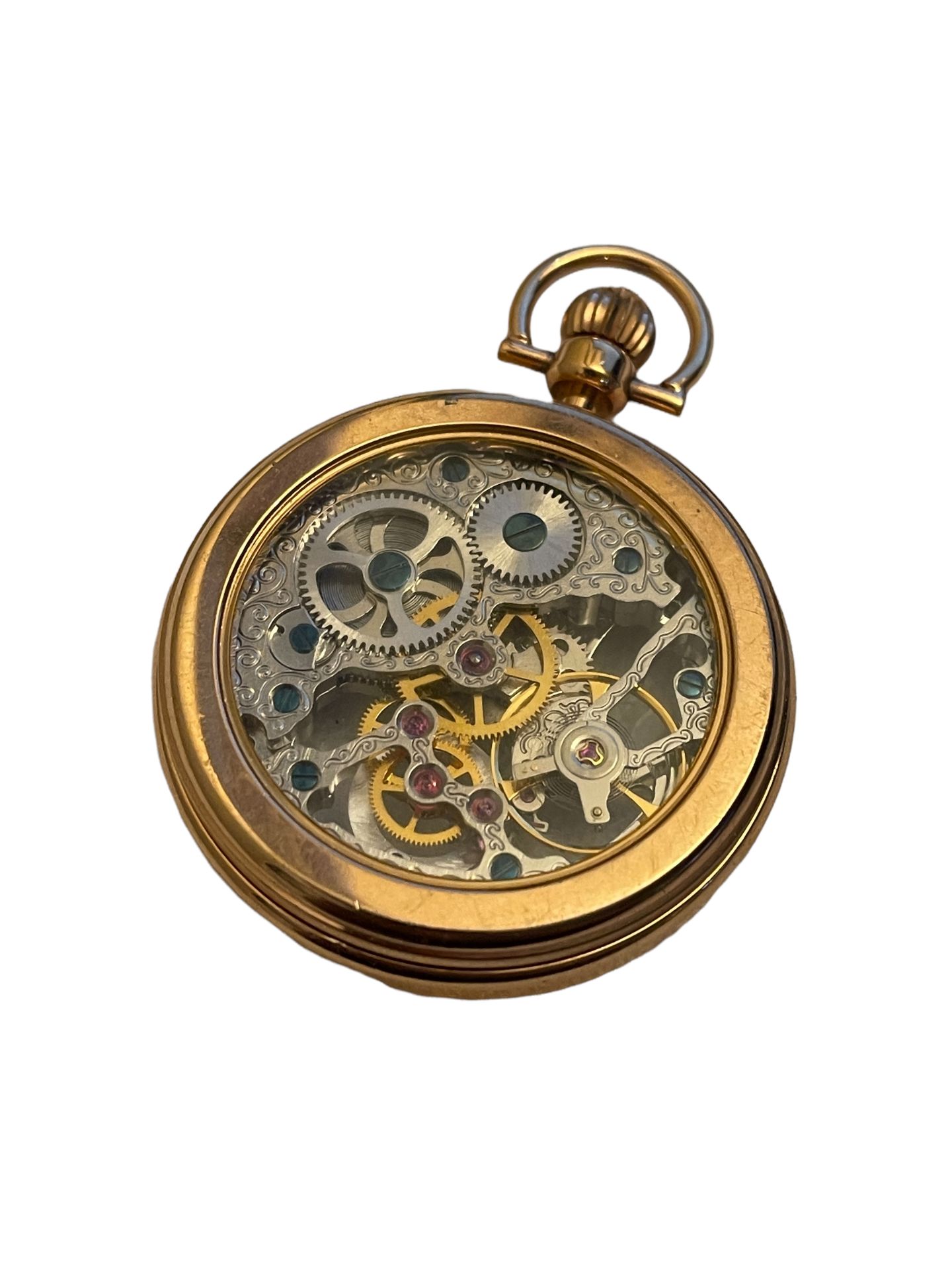 Gold Plated Skeleton Pocket Watch RRP £299 - Ex Demo or Return Stock from Private Jet Charter - Image 3 of 6