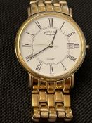 Gents Rotary Watch, Quartz Gold Plated