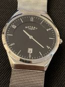 Rotary Gents Quartz Watch, Slimline, Stainless Steel